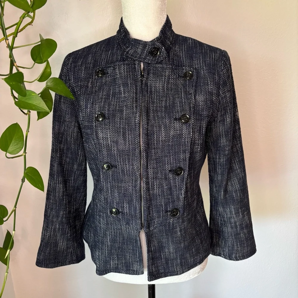 Banana Republic Blue Military Style Jacket/Blazer Size 4
